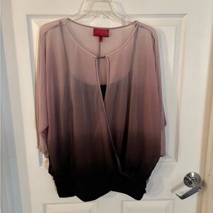 Jennifer Lopez Pink and Black Ombre Blouse